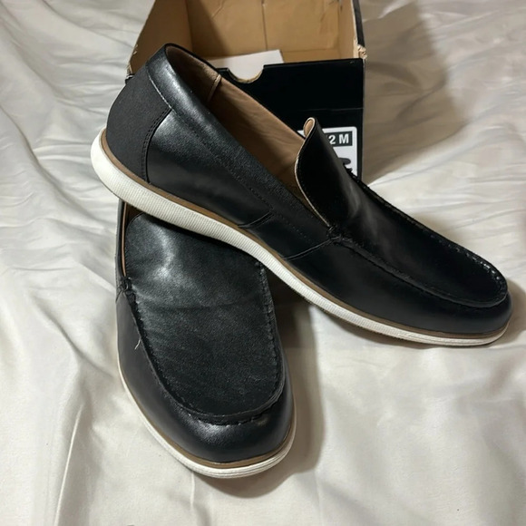 JF J-Ferrar Men's Black Slip-on Dress Shoes size 12, New - Picture 2 of 8